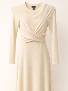 Halogen Nordstrom Cream Twist-Waist Long Sleeve Maxi Dress
